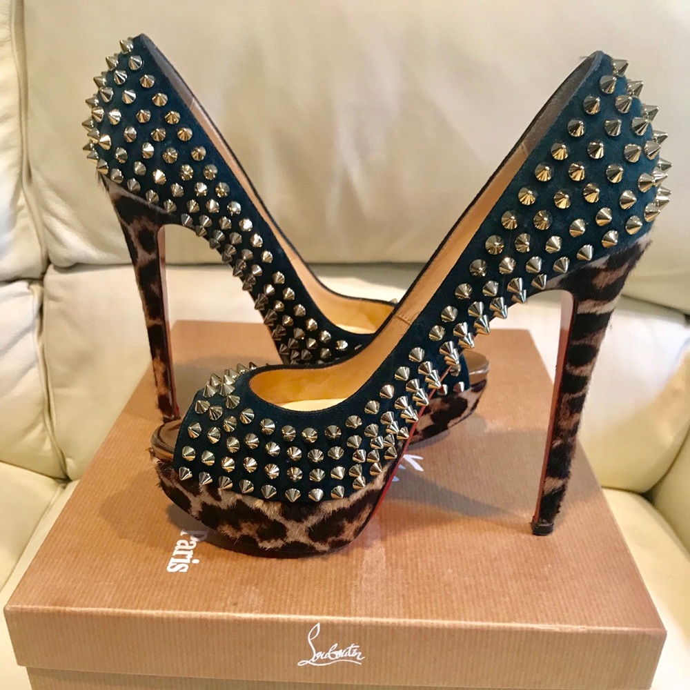 Christian Louboutin Peep Toe Spike Lady Peep 36.5 - Picture 2 of 6